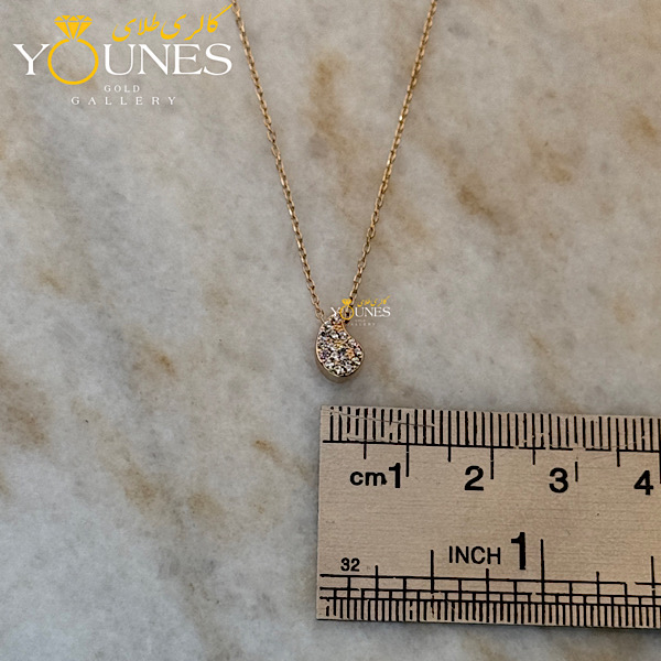 گردنبند طلا اشکی نگین دار